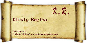 Király Regina névjegykártya