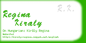 regina kiraly business card